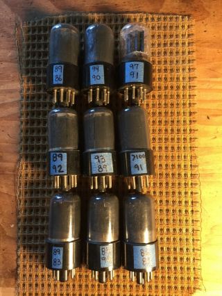 6sn7gt (mostly Rca) (9) Vintage Tubes Grey Smoked Glass