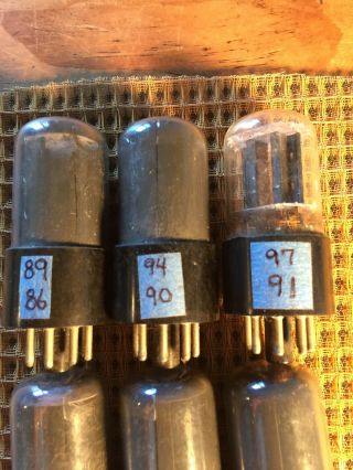 6SN7GT (mostly RCA) (9) VINTAGE TUBES GREY SMOKED GLASS 3