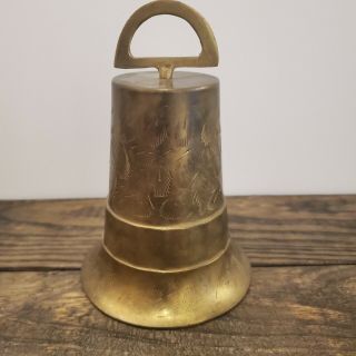 Vintage Brass Bells Of Sarna India T120 Bell With Handle