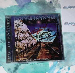 Autographed Lynyrd Skynyrd Cd Edge Of Forever 1999,  9 Total Vtg 90s Signed Rare
