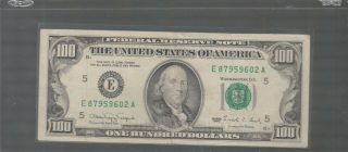 1990 (e) $100 One Hundred Dollar Bill Federal Reserve Note Richmond Vintage Old