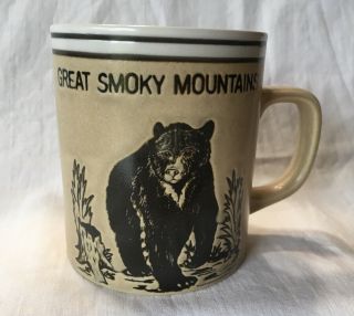 Vintage Great Smoky Mountains National Park Black Bear History Coffee Mug Cup