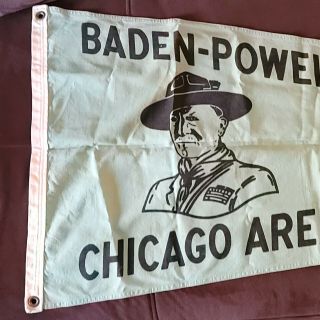 Vintage Boy Scout Baden Powell Award Chicago Area Council Pennant Green 2