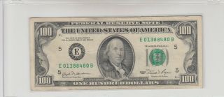 1981 (e) $100 One Hundred Dollar Bill Federal Reserve Note Richmond Vintage Old