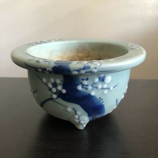 Vtg Antique Japanese Celadon Bonsai Ikebana Planter Vase Pot Flowers Art 2 Of 3