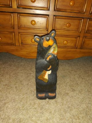 Big Sky Carvers Black Bear With Fish By Artist Jeff Fleming,  12 