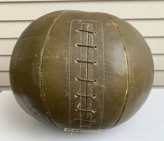 Vtg Leather Medicine Ball 10.  5 Pound Lb Green