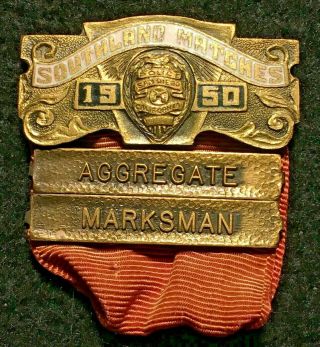 California San Diego Police Shooting Badge/medal/award 1950 Marksman Aggregate