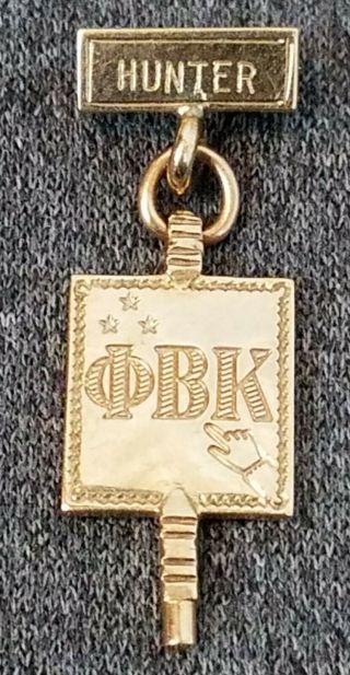 ΦΒΚ Phi Beta Kappa 14k Gold Key Pin Koenig 1966 Vintage Fraternity