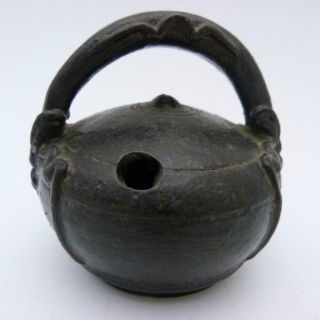 Antique Japanese Pottery Bud Vase In The Form Of A Tetsubin Teapot