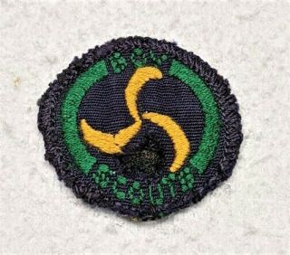 Sea Or Air Boy Scout Missioner Blue Proficiency Award Badge Black Back Troop