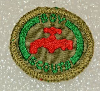 $1 Red Faucet Boy Scout Plumber Proficiency Award Badge Black Back Troop Small