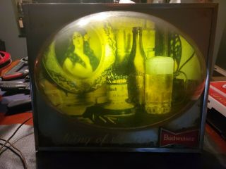 Vintage Budweiser King Of Beer Lighted Bubble Sign Mug,  Portrait,  Bar Advertising
