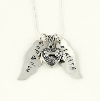 Pet Memorial Necklace - Dog Bone Locket With Win Sterling Silver