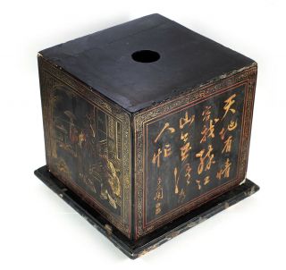 Antique Chinese Lacquerware Seal Box 1700s - 1800s