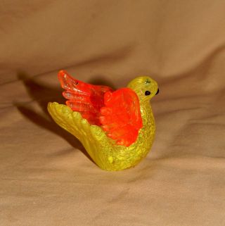 Unique Vintage Mid - Century Barovier & Toso Yellow & Orange Art Glass Dove Bird 2