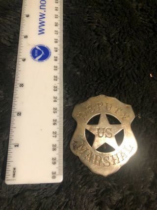 Historical Old Western Deputy Us Marshal Silver Badge