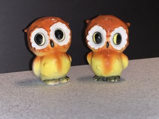 Vintage Precious Little Owl Salt And Pepper Shakers