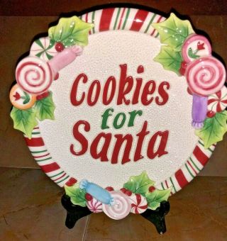 Fitz And Floyd Cookies For Santa Plate Christmas Decor