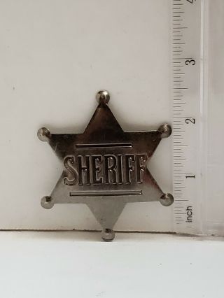 Sheriff Badge,  Old West,  Star,  Silver,  Western,  Vintage (fast)