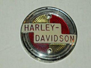 H - D Harley - Davidson 1957 Vintage Panhead Gas Tank Emblem Badge
