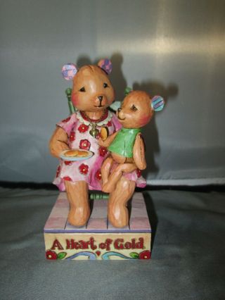 Jim Shore Figurine - You Have A Heart Of Gold - Teddy Bears - 2007