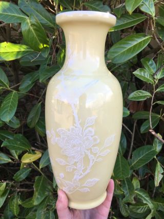 20th Century Antique Chinese Porcelain Slip Vase Republic Period Qianlong Mark