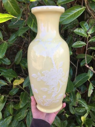 20th Century Antique Chinese Porcelain Slip Vase Republic Period Qianlong Mark 2