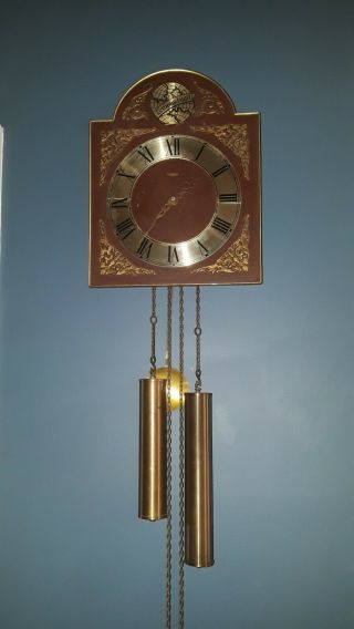 Vintage Linden Tempus Fugit Weight Driven Blacksmith Chime Pendulum Wall Clock
