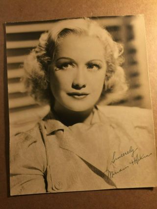 Miriam Hopkins Very Rare Early Vintage Autographed 7/9 Photo 1930s