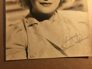 Miriam Hopkins Very Rare Early Vintage Autographed 7/9 Photo 1930s 3