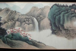 415cm Long Chinese Old Scroll Painting Mountains And Water " Wuhufan " Mark