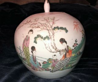 Antique Chinese Porcelain Jar Vase Qing Famille Rose