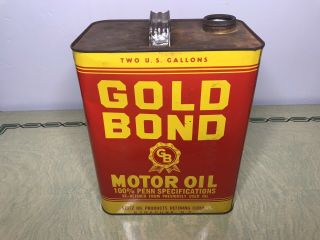 Vintage Gold Bond Motor Oil Can 3