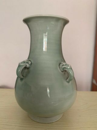 Antique Chinese Famille Rose Green Glazed Porcelain Vase Age Unknown