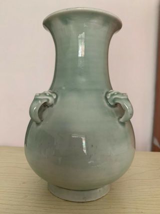 Antique Chinese Famille Rose Green Glazed Porcelain Vase Age Unknown 2