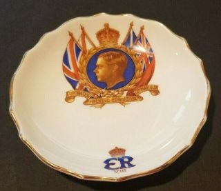 King Edward Viii Coronation 4 " Trinket Dish Tuscan Fine English Bone China 1937