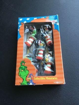 Enesco Dr.  Seuss Collectible Miniature Christmas Tree Ornaments W Box 1997