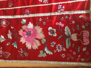 Antique Chinese Hand Embroidery Skirt Panel 2