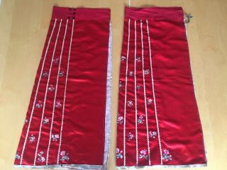 Antique Chinese Hand Embroidery Skirt Panel 3