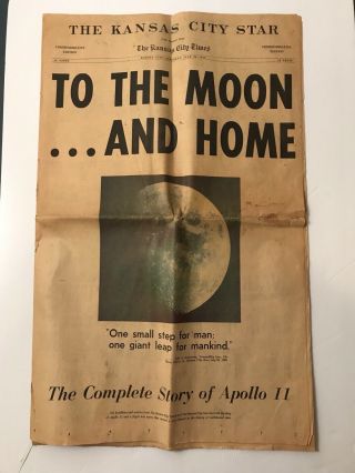 1969 The Kansas City Star " To The Moon And Back " Lunar Landing Commemorative Ed.