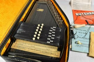 Vintage Oscar Schmidt Model 73 Autoharp Stringed Instrument W/case 12 Chord