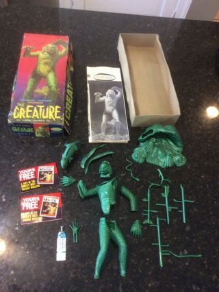 Vintage 1963 Aurora”the Creature From The Black Lagoon”model Box,  Partly Built Up