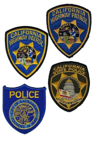 California Highway Patrol X 2,  1 State Police,  & Capitol City,  Usa Patches
