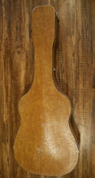 Vintage 50s 60s Arch Top Guitar Case Butterscotch Color Leather Like Cover