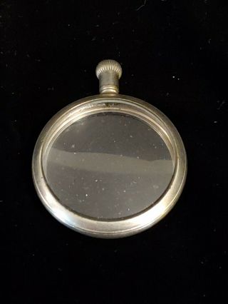 Antique Salesman Sample Pocket Watch Case Silver Tone