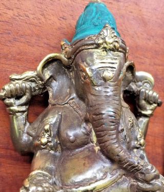 Asian Bronze Ganesh Elephant God Statue Figure