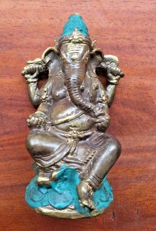 Asian Bronze Ganesh Elephant God Statue Figure 2