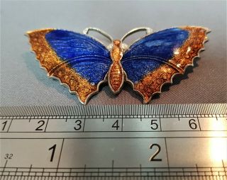 Vintage Silver Enamel Butterfly Brooch.  Large.  Ref:xcod.  mx 3