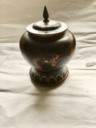 An Early 20th Century Chinese Cloisonné Enamel Vase Decorated With Two Five - Claw